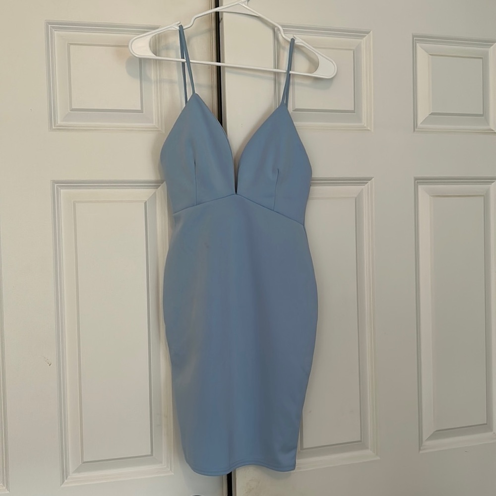 Missguided Light Blue Mini Dress